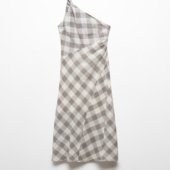 Mango CHECK ASYMMETRICAL DRESS - Picture 5 of 8